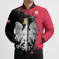 Poland White Eagle Bomber Puffer Jacket Polish National Coat of Arms Design