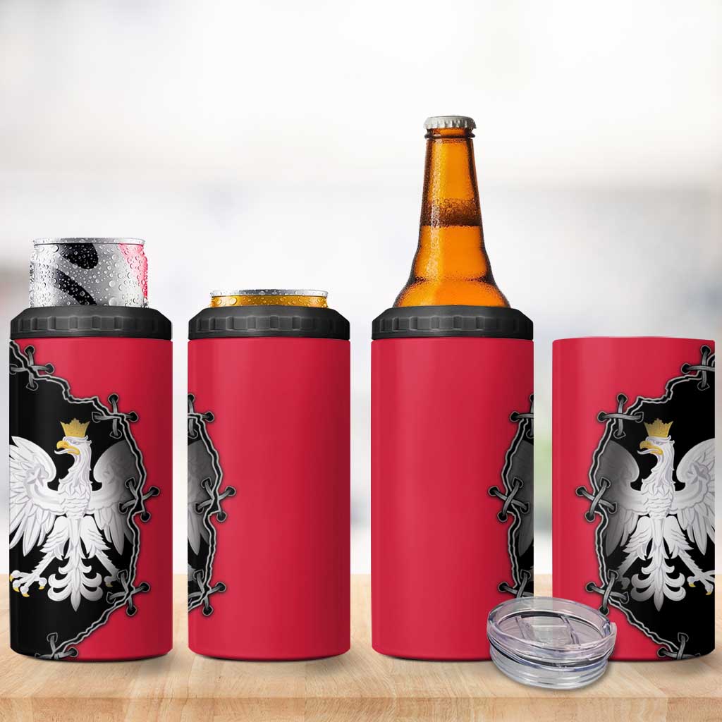 Poland White Eagle 4 in 1 Can Cooler Tumbler Polish National Coat of Arms Design