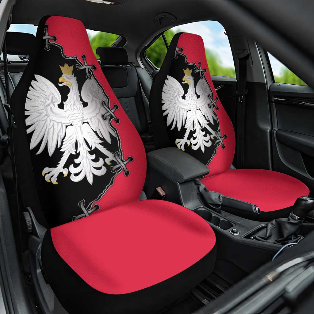 Poland White Eagle Car Seat Cover Polish National Coat of Arms Design
