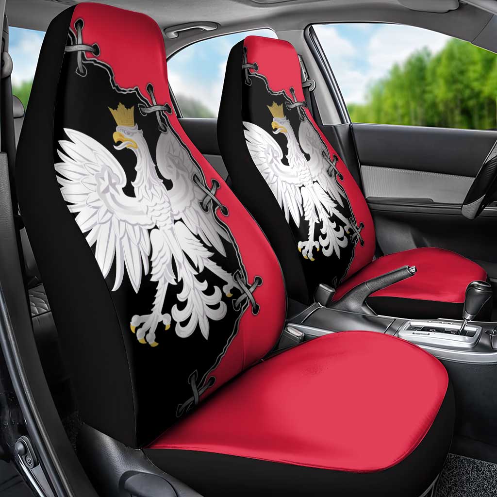 Poland White Eagle Car Seat Cover Polish National Coat of Arms Design