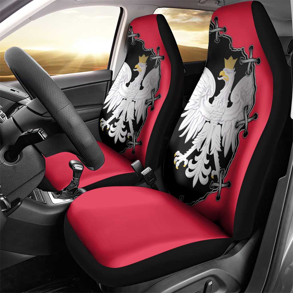 Poland White Eagle Car Seat Cover Polish National Coat of Arms Design