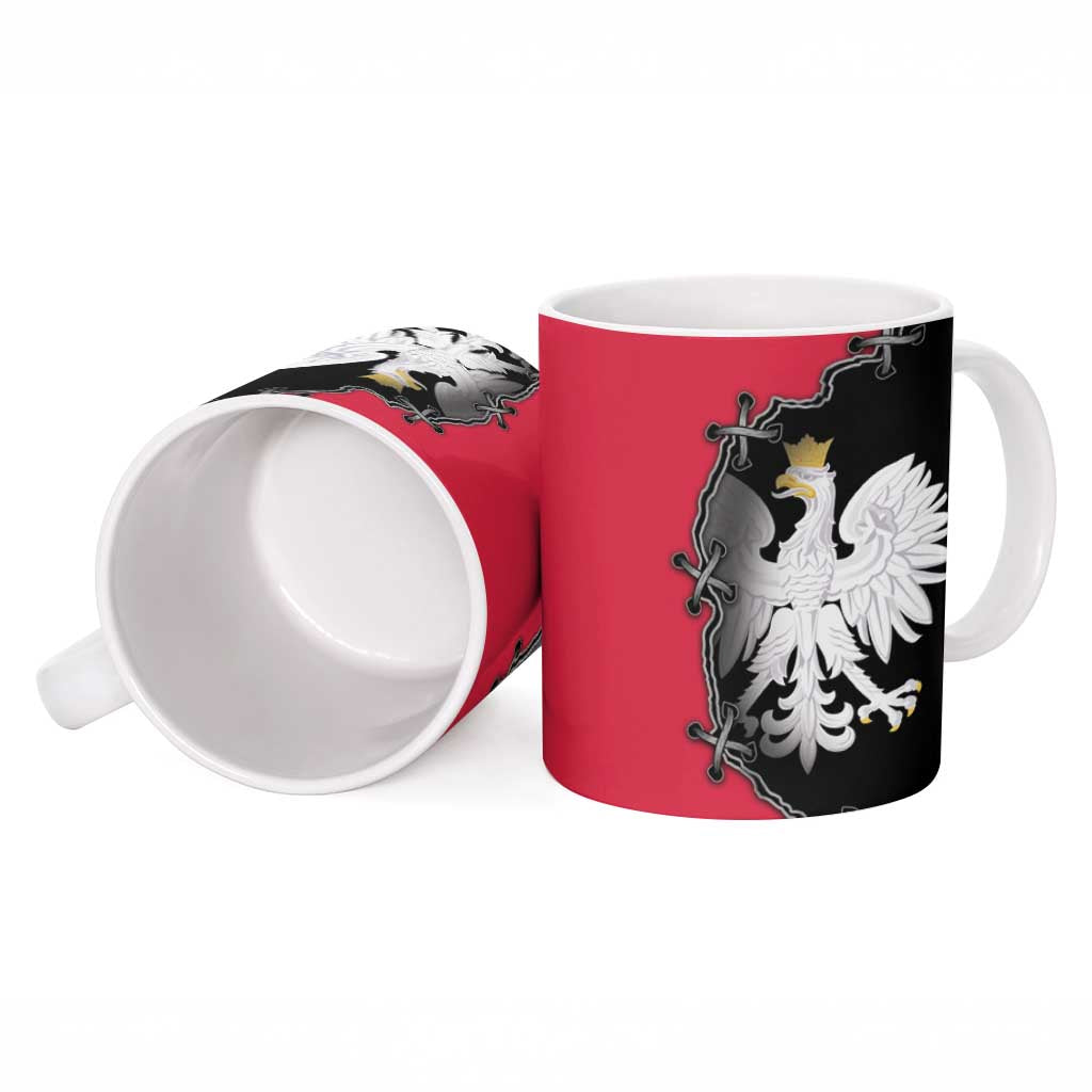Poland White Eagle Ceramic Mug Polish National Coat of Arms Design