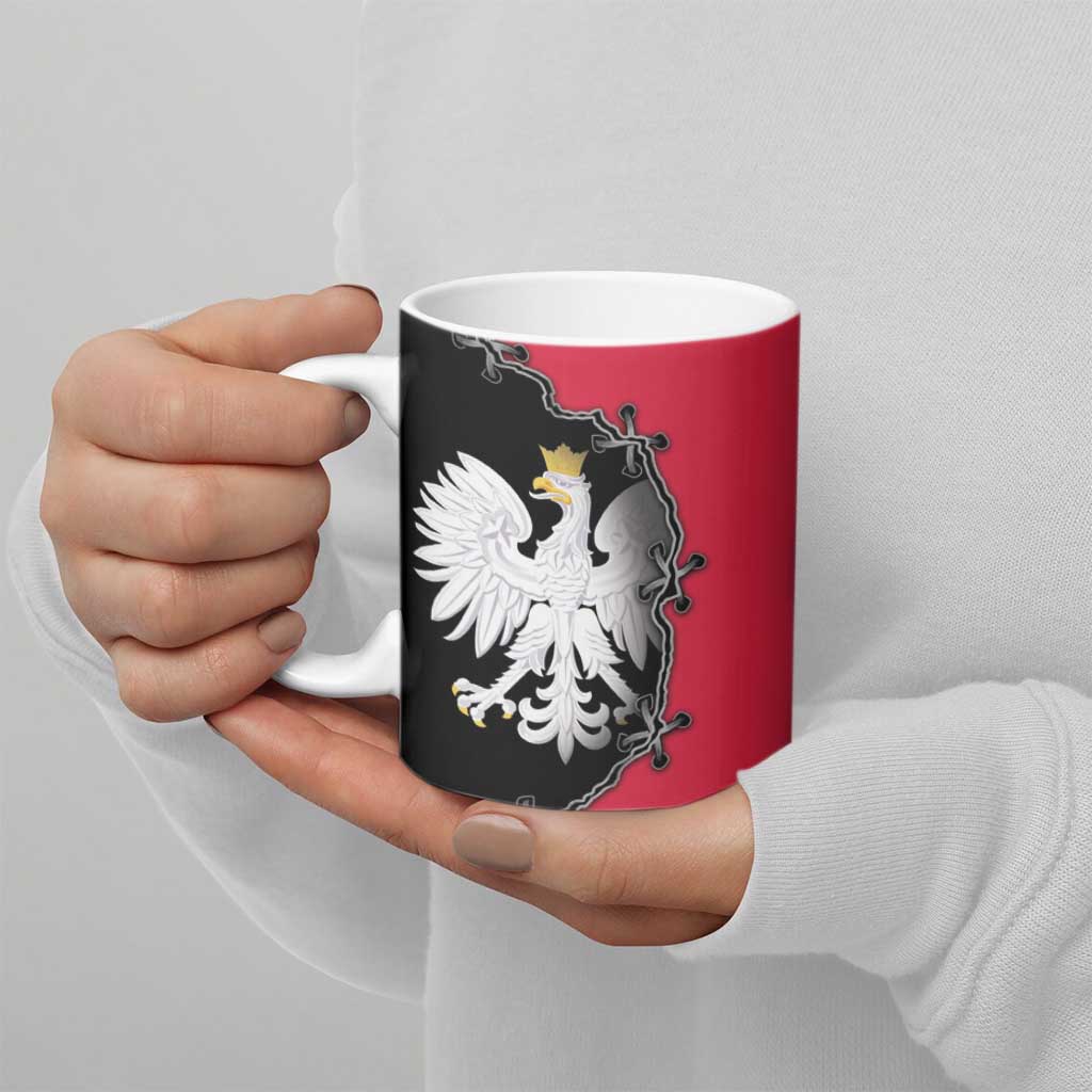 Poland White Eagle Ceramic Mug Polish National Coat of Arms Design