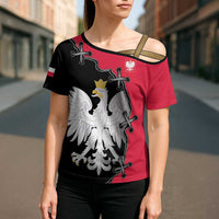 Poland White Eagle Cross Shoulder Shirt Polish National Coat of Arms Design