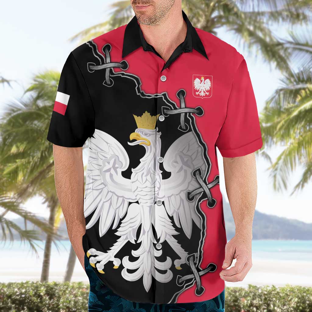 Poland White Eagle Hawaiian Shirt Polish National Coat of Arms Design