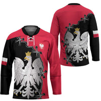 Poland White Eagle Hockey Jersey Polish National Coat of Arms Design