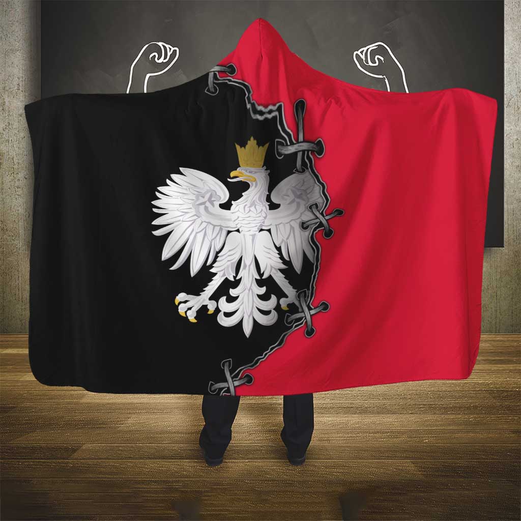 Poland White Eagle Hooded Blanket Polish National Coat of Arms Design