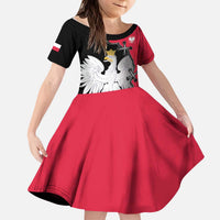 Poland White Eagle Kid Short Sleeve Dress Polish National Coat of Arms Design