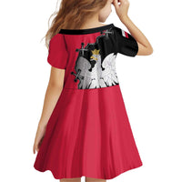 Poland White Eagle Kid Short Sleeve Dress Polish National Coat of Arms Design