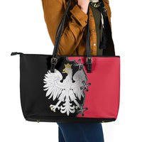 Poland White Eagle Leather Tote Bag Polish National Coat of Arms Design