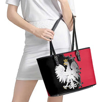 Poland White Eagle Leather Tote Bag Polish National Coat of Arms Design