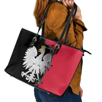 Poland White Eagle Leather Tote Bag Polish National Coat of Arms Design