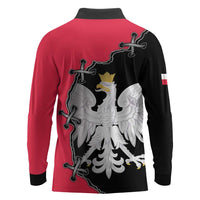 Poland White Eagle Long Sleeve Polo Shirt Polish National Coat of Arms Design