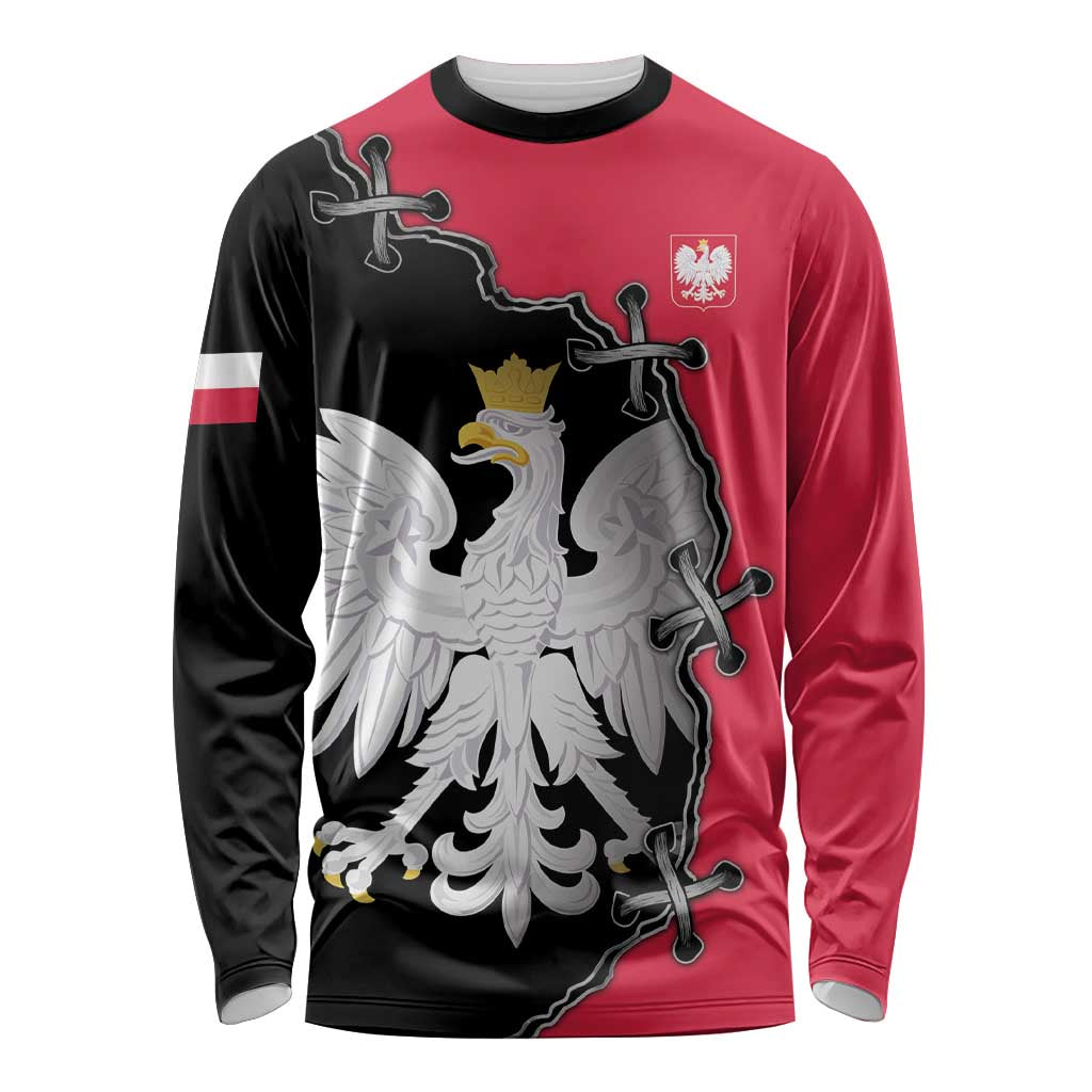 Poland White Eagle Long Sleeve Shirt Polish National Coat of Arms Design