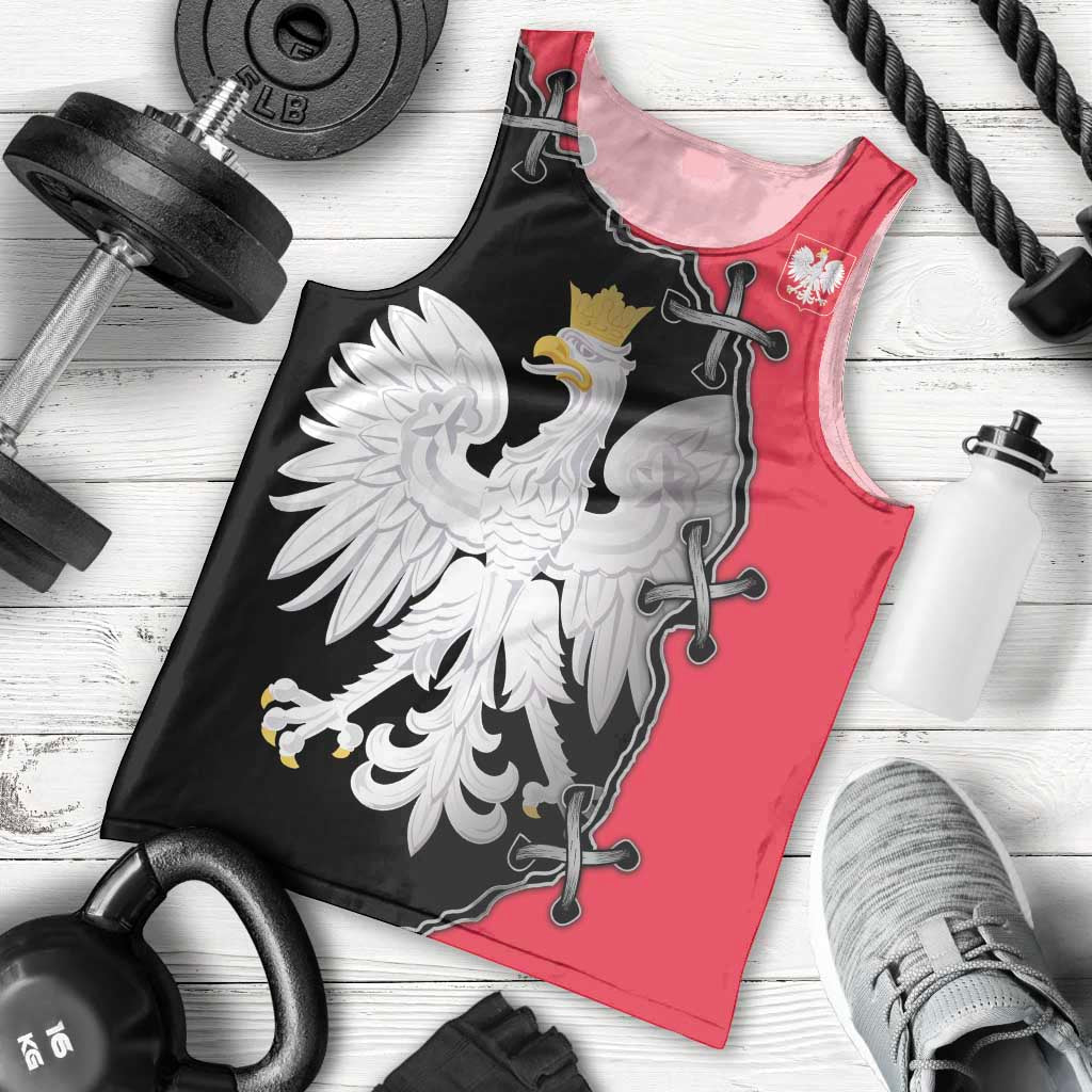 Poland White Eagle Men Tank Top Polish National Coat of Arms Design
