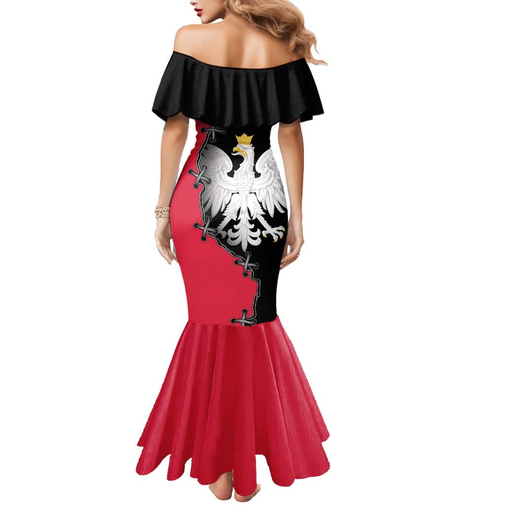 Poland White Eagle Mermaid Dress Polish National Coat of Arms Design