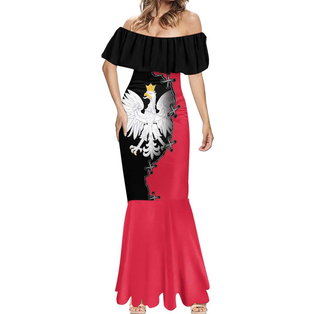 Poland White Eagle Mermaid Dress Polish National Coat of Arms Design