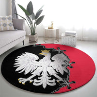 Poland White Eagle Round Carpet Polish National Coat of Arms Design