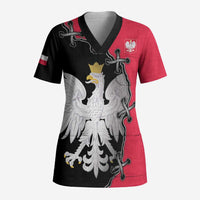 Poland White Eagle Scrub Top Polish National Coat of Arms Design