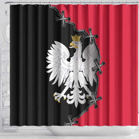 Poland White Eagle Shower Curtain Polish National Coat of Arms Design