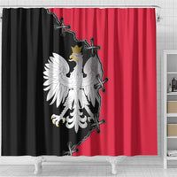 Poland White Eagle Shower Curtain Polish National Coat of Arms Design