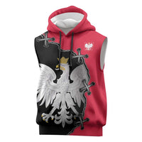 Poland White Eagle Sleeveless Hoodie Polish National Coat of Arms Design