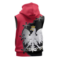Poland White Eagle Sleeveless Hoodie Polish National Coat of Arms Design