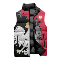 Poland White Eagle Sleeveless Puffer Jacket Polish National Coat of Arms Design