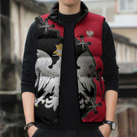 Poland White Eagle Sleeveless Puffer Jacket Polish National Coat of Arms Design