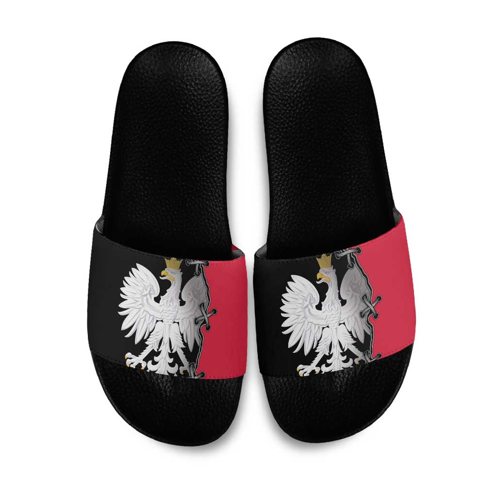 Poland White Eagle Slide Sandals Polish National Coat of Arms Design