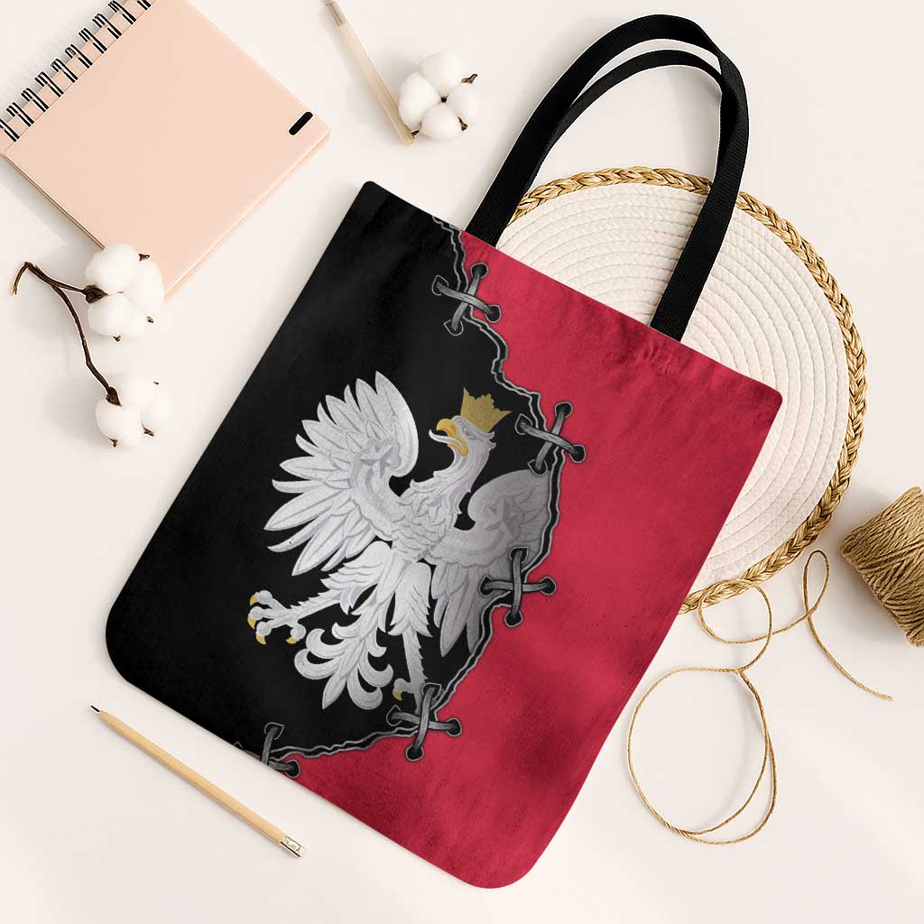 Poland White Eagle Tote Bag Polish National Coat of Arms Design