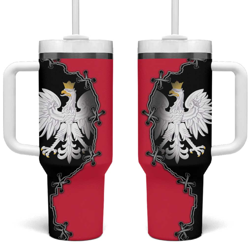 Poland White Eagle Tumbler With Handle Polish National Coat of Arms Design