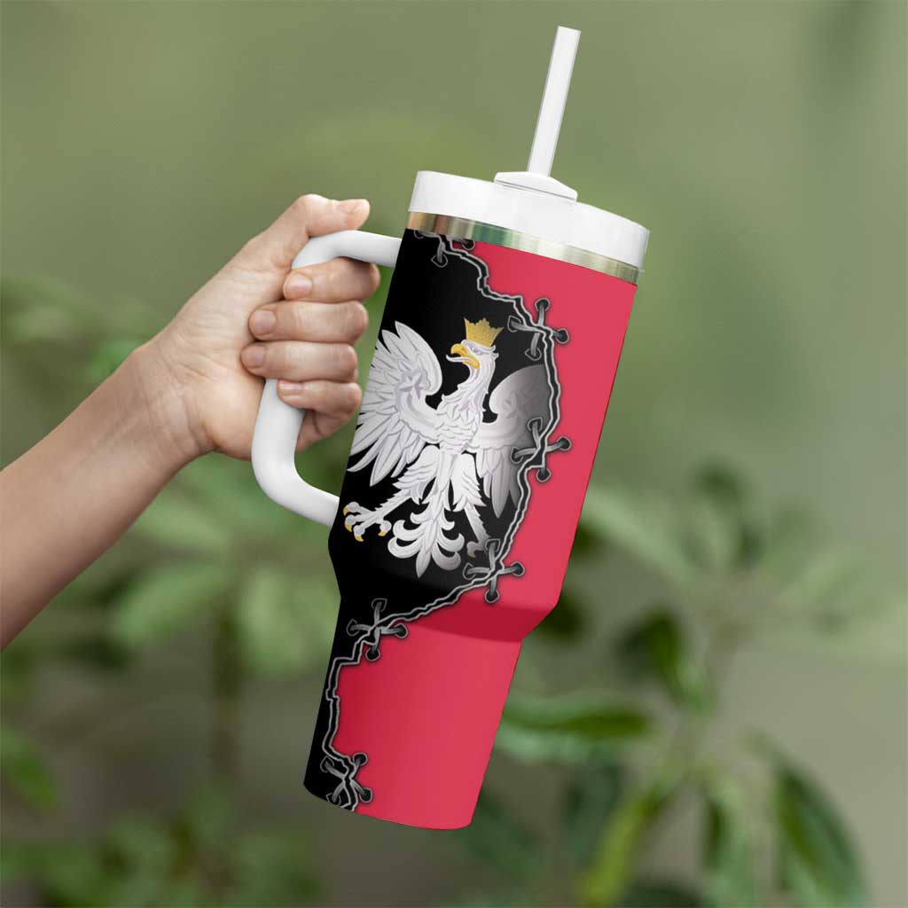 Poland White Eagle Tumbler With Handle Polish National Coat of Arms Design
