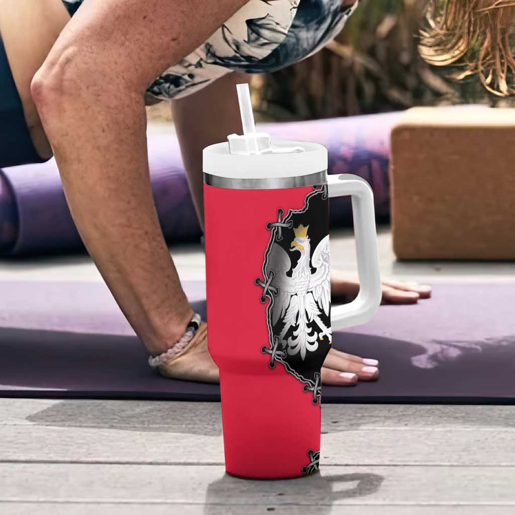 Poland White Eagle Tumbler With Handle Polish National Coat of Arms Design