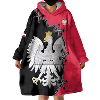 Poland White Eagle Wearable Blanket Hoodie Polish National Coat of Arms Design