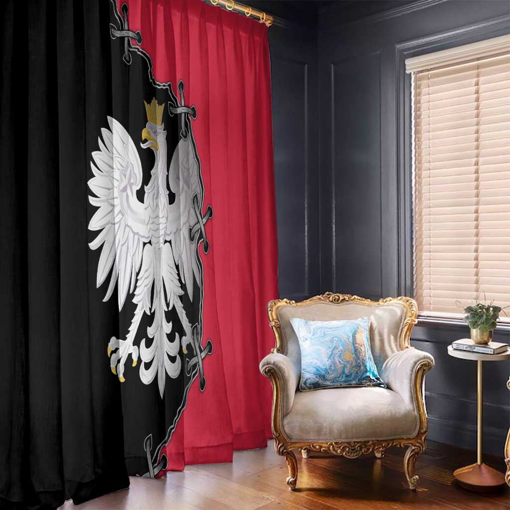 Poland White Eagle Window Curtain Polish National Coat of Arms Design