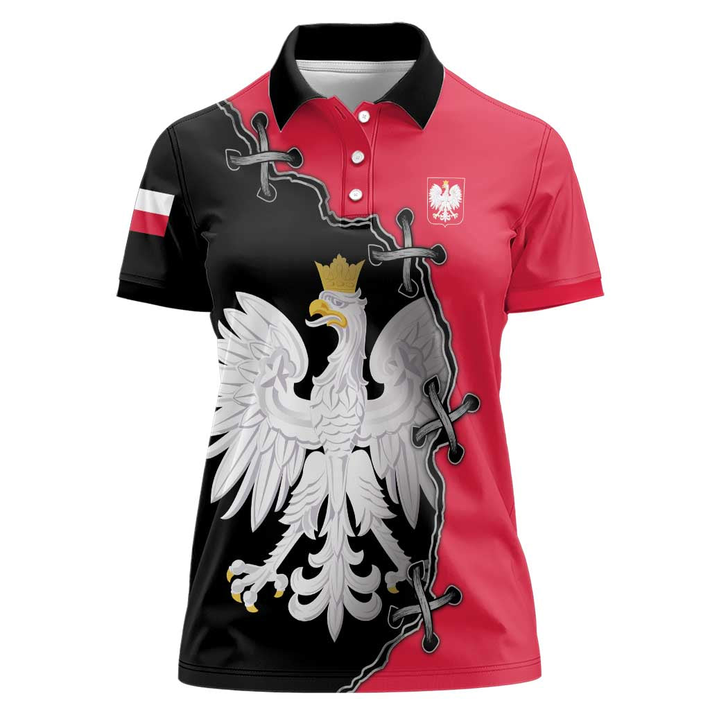 Poland White Eagle Women Polo Shirt Polish National Coat of Arms Design