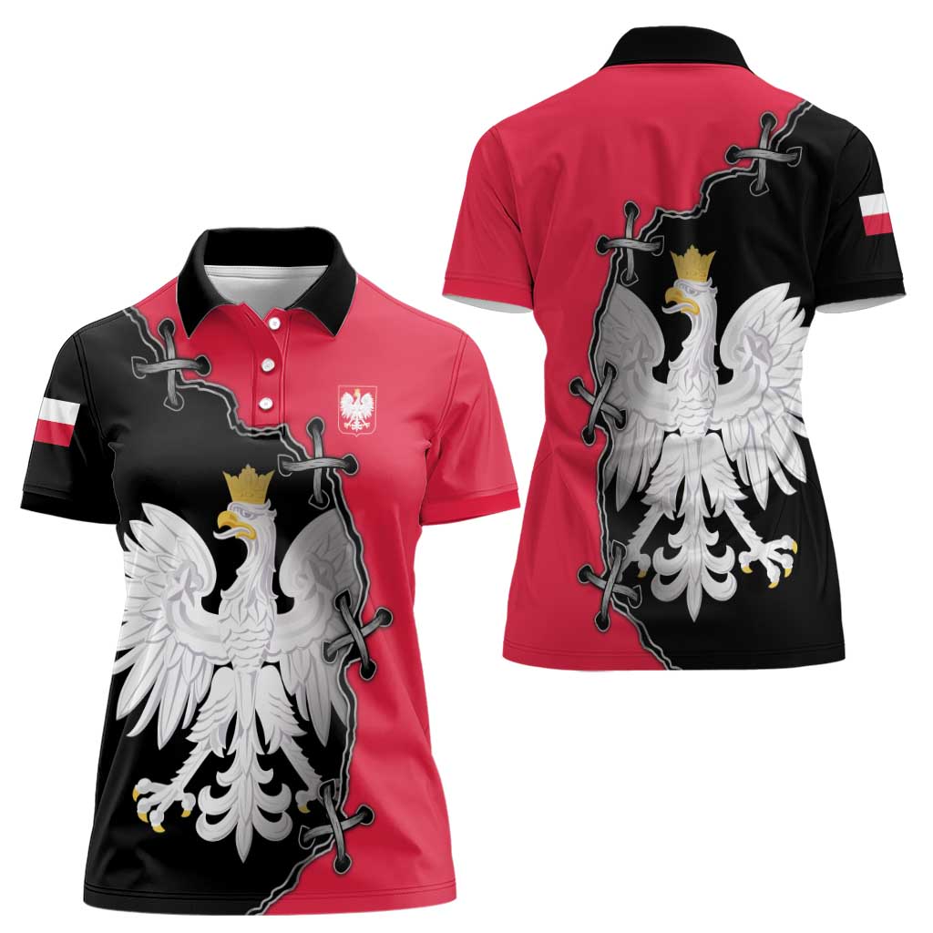 Poland White Eagle Women Polo Shirt Polish National Coat of Arms Design