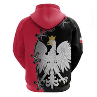 Poland White Eagle Zip Hoodie Polish National Coat of Arms Design