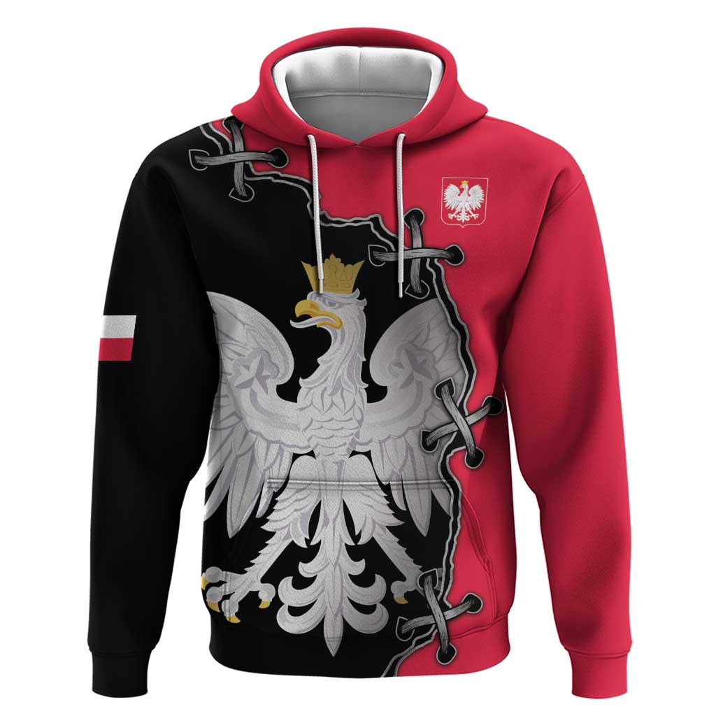 Poland White Eagle Zip Hoodie Polish National Coat of Arms Design