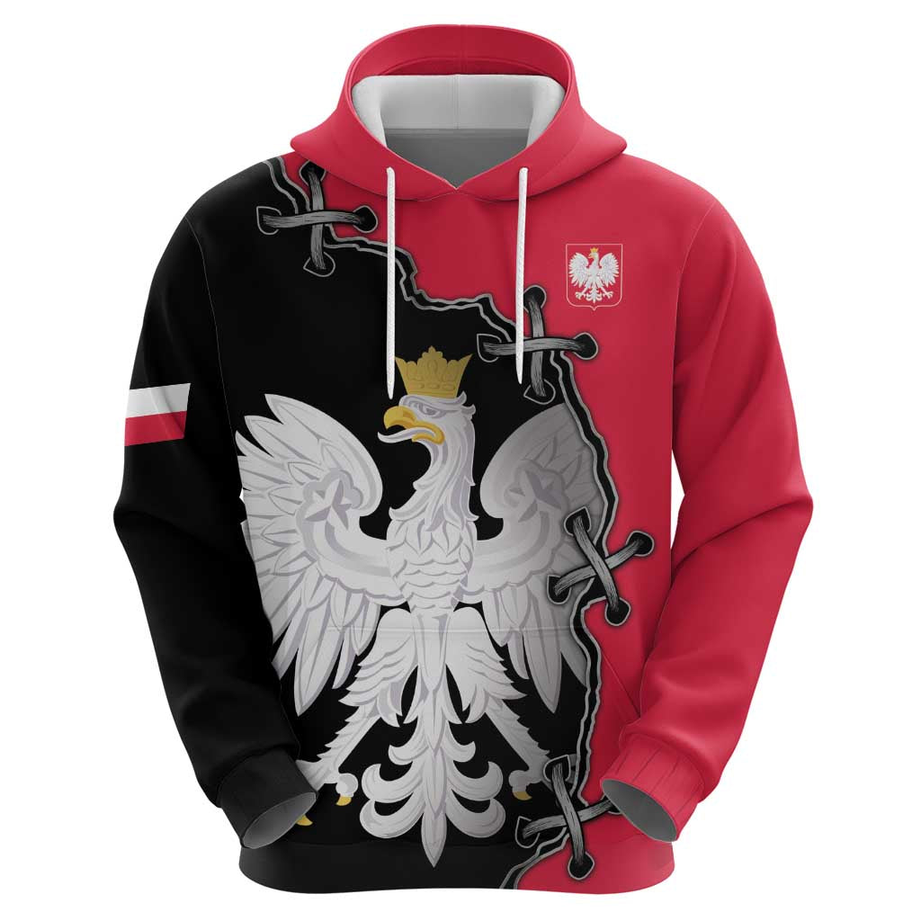 Poland White Eagle Zip Hoodie Polish National Coat of Arms Design