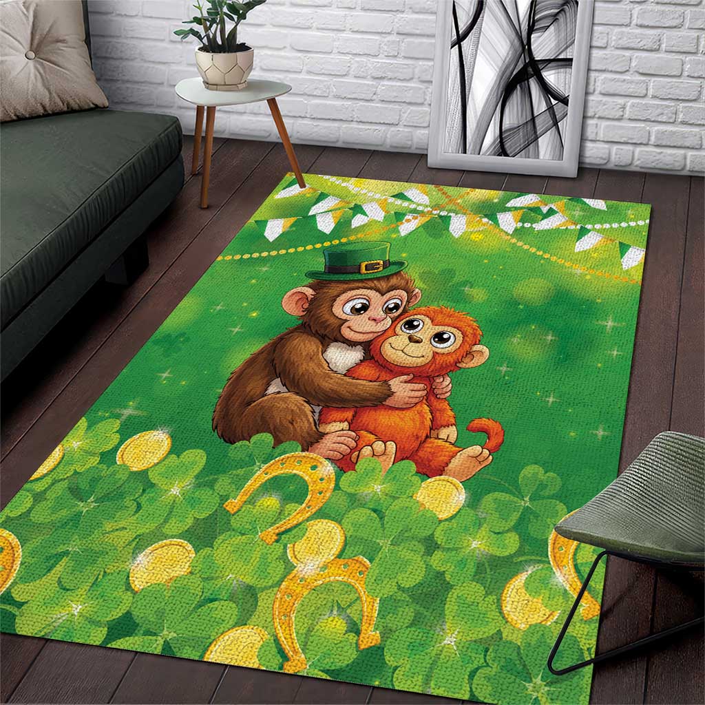 Punch The Monkey St Patrick’s Day Area Rug Lucky Baby Monkey
