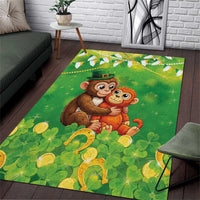 Punch The Monkey St Patrick’s Day Area Rug Lucky Baby Monkey