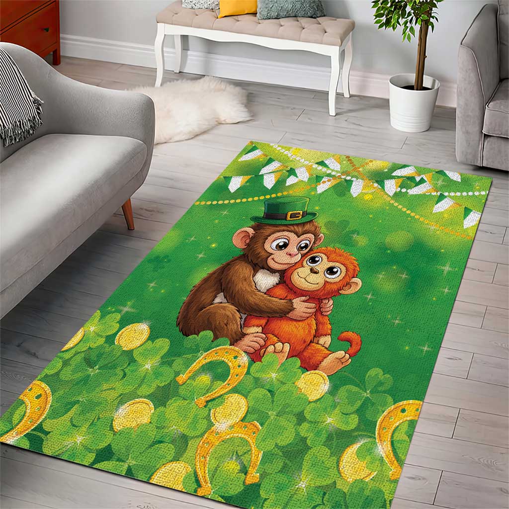 Punch The Monkey St Patrick’s Day Area Rug Lucky Baby Monkey