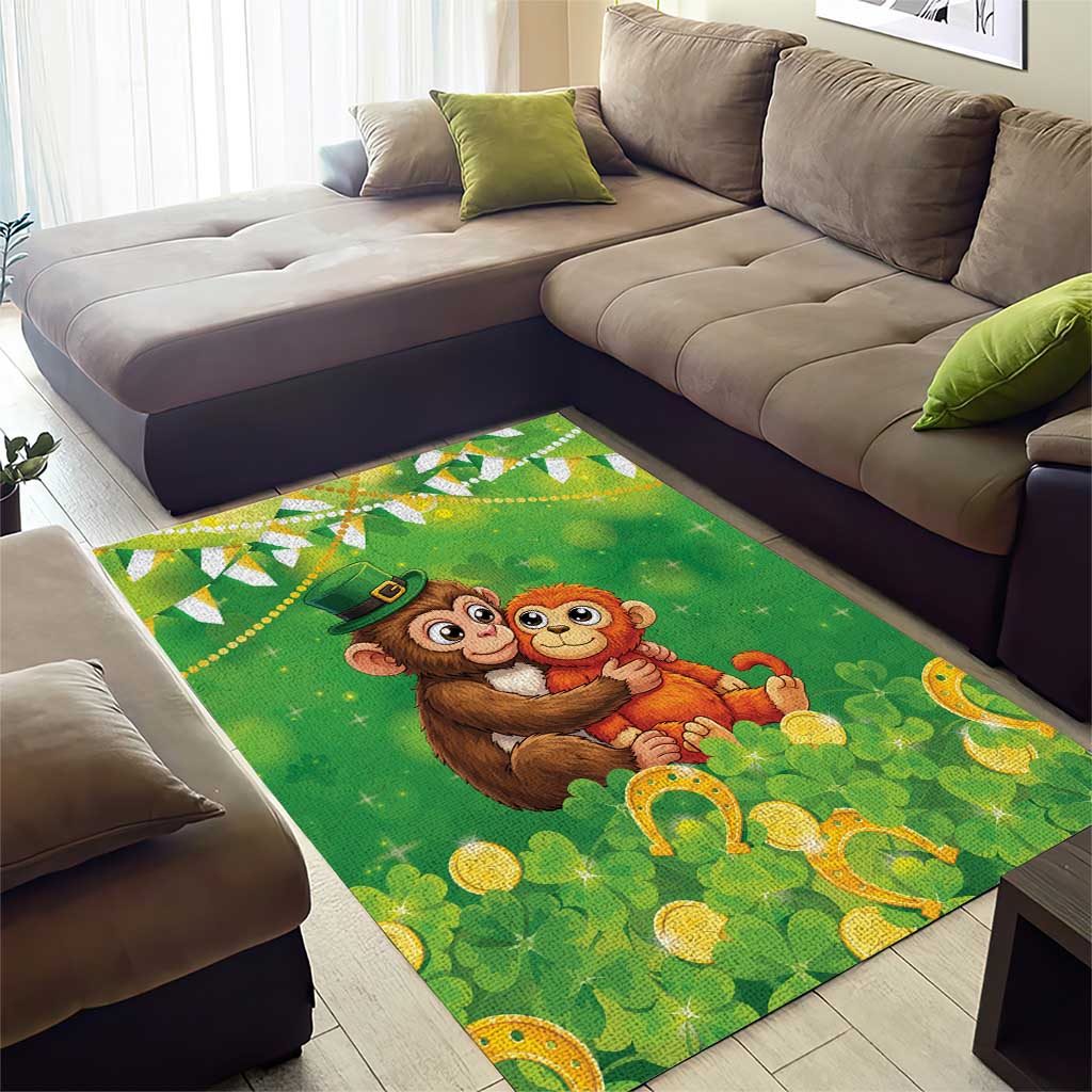 Punch The Monkey St Patrick’s Day Area Rug Lucky Baby Monkey