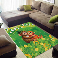 Punch The Monkey St Patrick’s Day Area Rug Lucky Baby Monkey