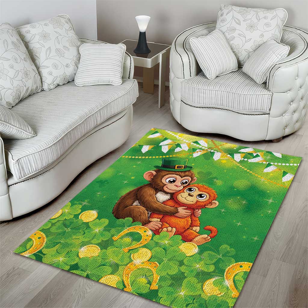Punch The Monkey St Patrick’s Day Area Rug Lucky Baby Monkey