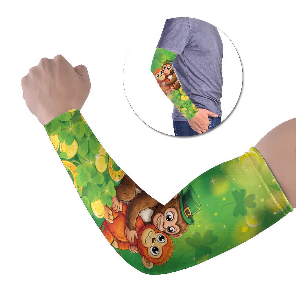 Punch The Monkey St Patrick’s Day Arm Sleeves Lucky Baby Monkey