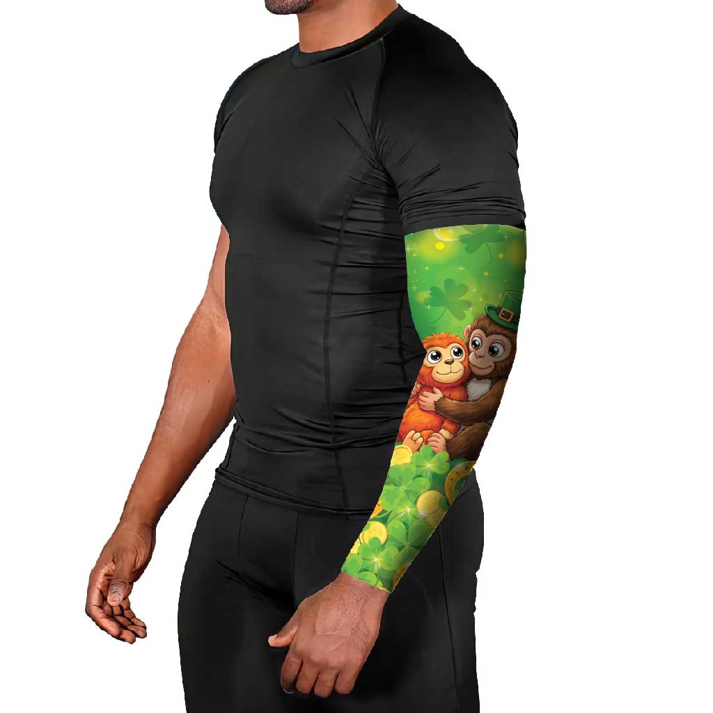 Punch The Monkey St Patrick’s Day Arm Sleeves Lucky Baby Monkey
