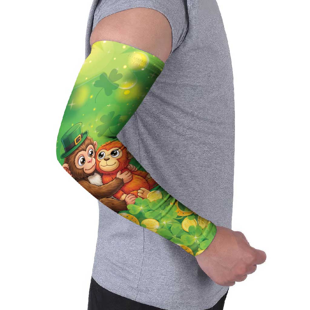 Punch The Monkey St Patrick’s Day Arm Sleeves Lucky Baby Monkey